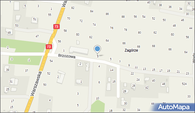 Brzozówka, Brzozowa, 3, mapa Brzozówka