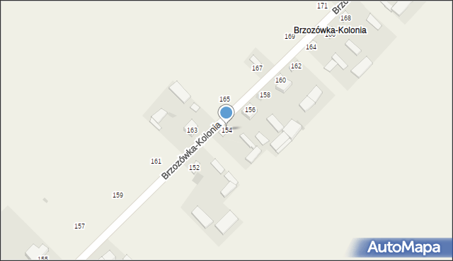Brzozówka-Kolonia, Brzozówka-Kolonia, 154, mapa Brzozówka-Kolonia