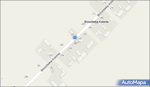 Brzozówka-Kolonia, Brzozówka-Kolonia, 158, mapa Brzozówka-Kolonia