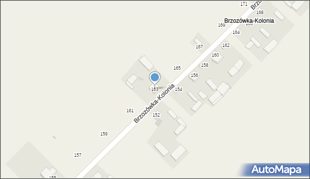 Brzozówka-Kolonia, Brzozówka-Kolonia, 163, mapa Brzozówka-Kolonia
