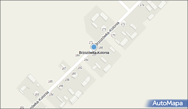 Brzozówka-Kolonia, Brzozówka-Kolonia, 166, mapa Brzozówka-Kolonia