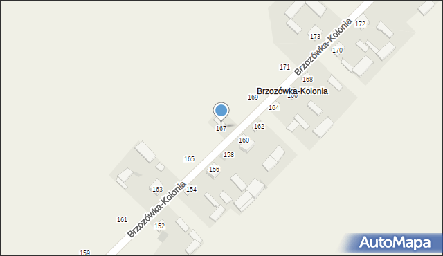 Brzozówka-Kolonia, Brzozówka-Kolonia, 167, mapa Brzozówka-Kolonia