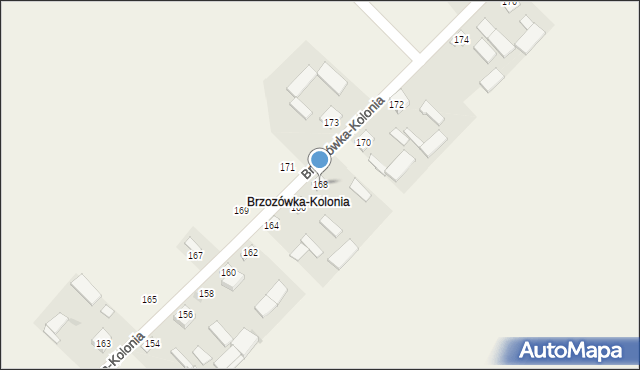 Brzozówka-Kolonia, Brzozówka-Kolonia, 168, mapa Brzozówka-Kolonia