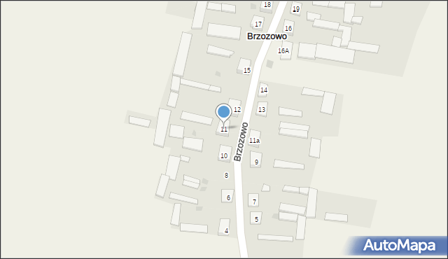 Brzozowo, Brzozowo, 11, mapa Brzozowo