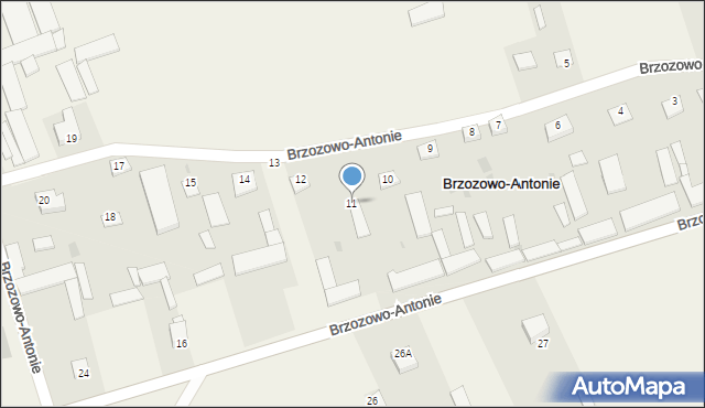 Brzozowo-Antonie, Brzozowo-Antonie, 11, mapa Brzozowo-Antonie