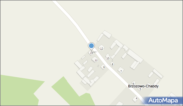 Brzozowo-Chabdy, Brzozowo-Chabdy, 13, mapa Brzozowo-Chabdy