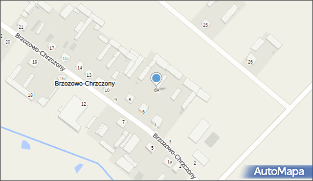 Brzozowo-Chrzczony, Brzozowo-Chrzczony, 6A, mapa Brzozowo-Chrzczony