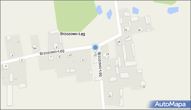 Brzozowo-Łęg, Brzozowo-Łęg, 12, mapa Brzozowo-Łęg