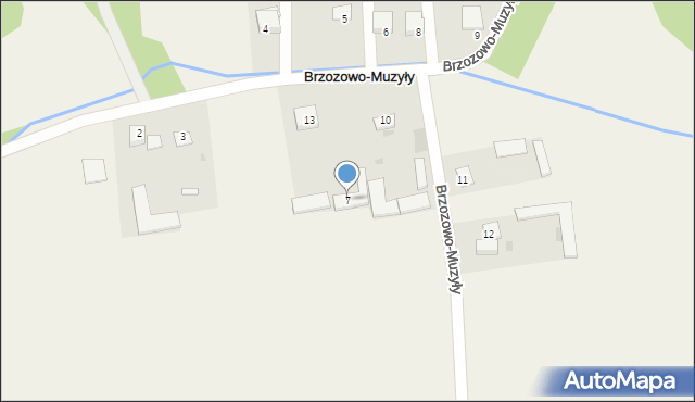 Brzozowo-Muzyły, Brzozowo-Muzyły, 7, mapa Brzozowo-Muzyły