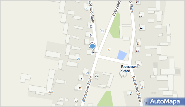 Brzozowo Stare, Brzozowo Stare, 26, mapa Brzozowo Stare