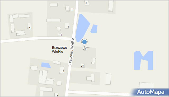 Brzozowo Wielkie, Brzozowo Wielkie, 16, mapa Brzozowo Wielkie