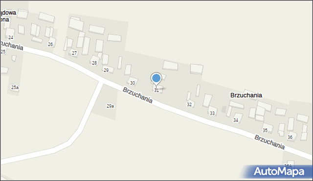 Brzuchania, Brzuchania, 31, mapa Brzuchania