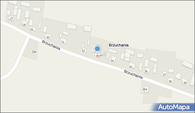 Brzuchania, Brzuchania, 33, mapa Brzuchania