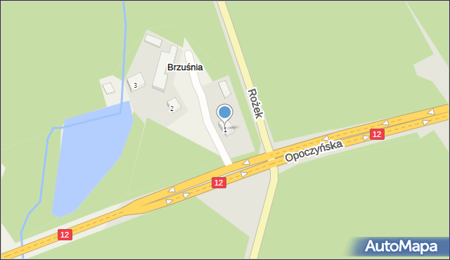 Brzuśnia, Brzuśnia, 1, mapa Brzuśnia