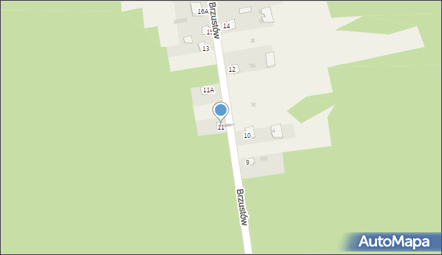 Brzustów, Brzustów, 11, mapa Brzustów
