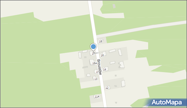 Brzustów, Brzustów, 17, mapa Brzustów