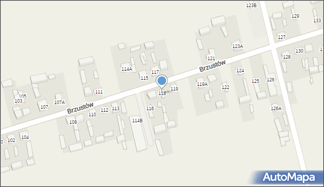 Brzustów, Brzustów, 118, mapa Brzustów