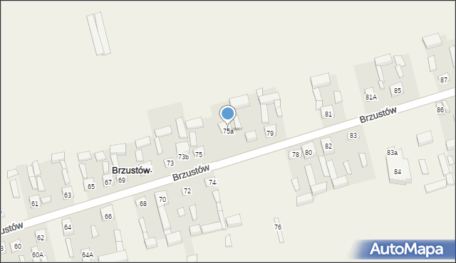 Brzustów, Brzustów, 75a, mapa Brzustów