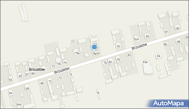 Brzustów, Brzustów, 79, mapa Brzustów