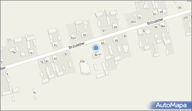 Brzustów, Brzustów, 84, mapa Brzustów