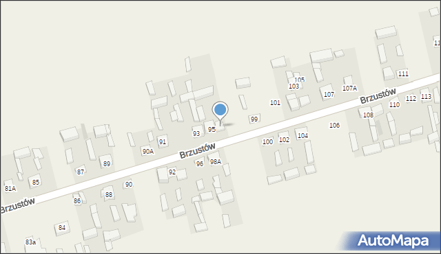 Brzustów, Brzustów, 97, mapa Brzustów