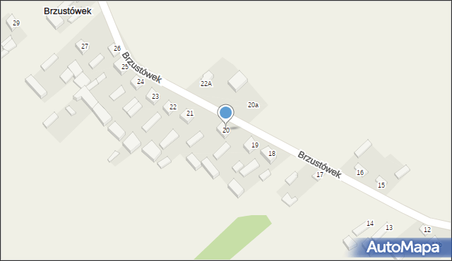 Brzustówek, Brzustówek-Kolonia, 20, mapa Brzustówek