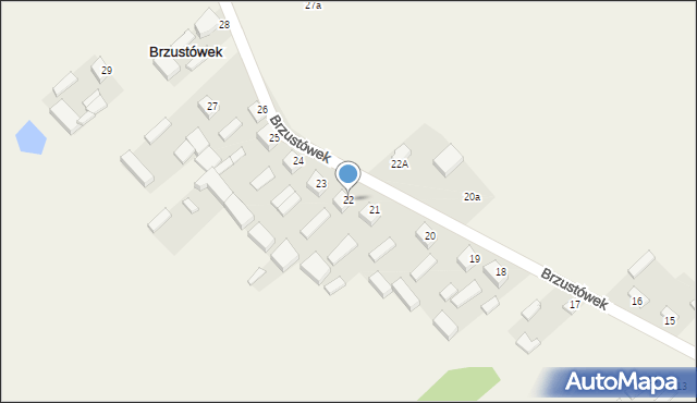 Brzustówek, Brzustówek-Kolonia, 22, mapa Brzustówek