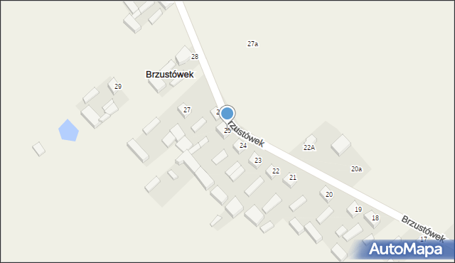 Brzustówek, Brzustówek-Kolonia, 25, mapa Brzustówek