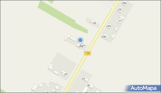 Brzustowiec, Brzustowiec, 105a, mapa Brzustowiec