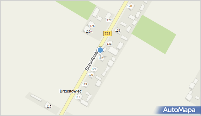 Brzustowiec, Brzustowiec, 122, mapa Brzustowiec