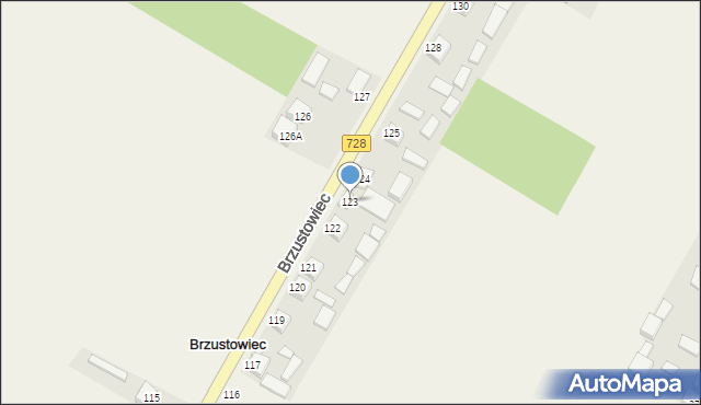 Brzustowiec, Brzustowiec, 123, mapa Brzustowiec