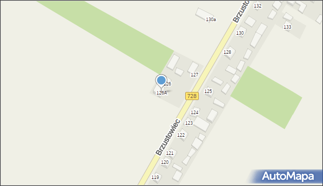 Brzustowiec, Brzustowiec, 126A, mapa Brzustowiec