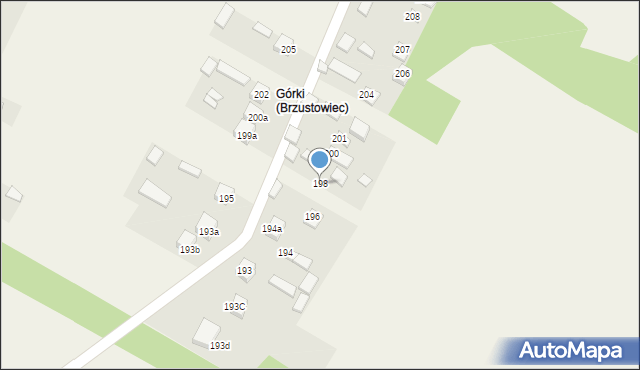 Brzustowiec, Brzustowiec, 198, mapa Brzustowiec