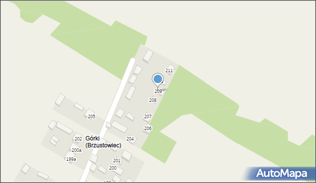 Brzustowiec, Brzustowiec, 209, mapa Brzustowiec
