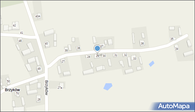 Brzyków, Brzyków, 29, mapa Brzyków