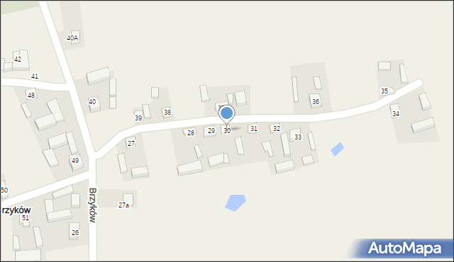 Brzyków, Brzyków, 30, mapa Brzyków