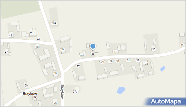 Brzyków, Brzyków, 38, mapa Brzyków