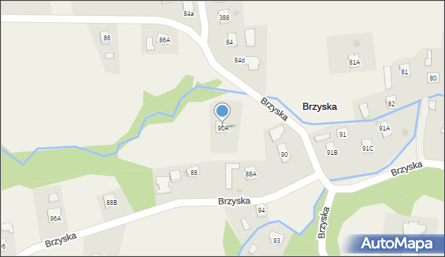 Brzyska, Brzyska, 90A, mapa Brzyska