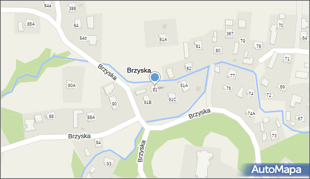 Brzyska, Brzyska, 91, mapa Brzyska