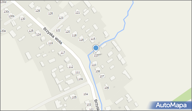 Brzyska Wola, Brzyska Wola, 113, mapa Brzyska Wola