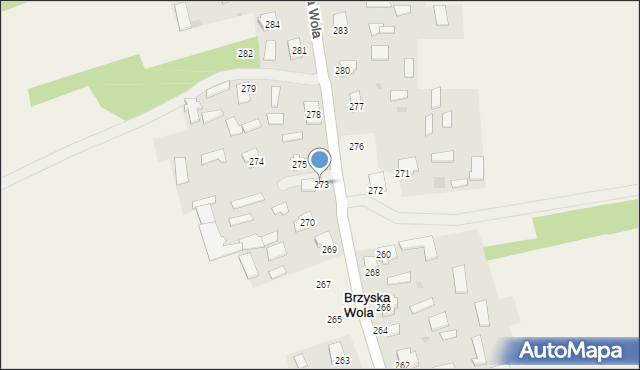 Brzyska Wola, Brzyska Wola, 273, mapa Brzyska Wola