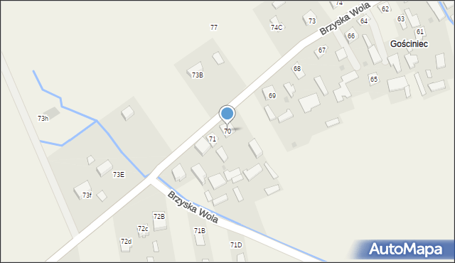 Brzyska Wola, Brzyska Wola, 70, mapa Brzyska Wola