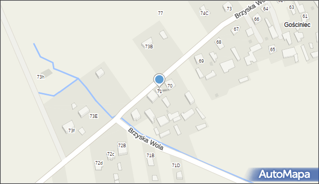 Brzyska Wola, Brzyska Wola, 71, mapa Brzyska Wola