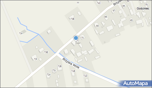 Brzyska Wola, Brzyska Wola, 72, mapa Brzyska Wola