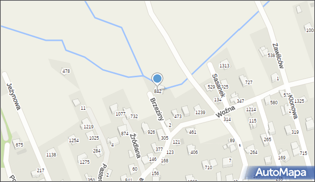 Buczkowice, Brzeziny, 842, mapa Buczkowice