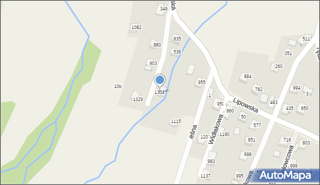 Buczkowice, Brzozowa, 1304, mapa Buczkowice
