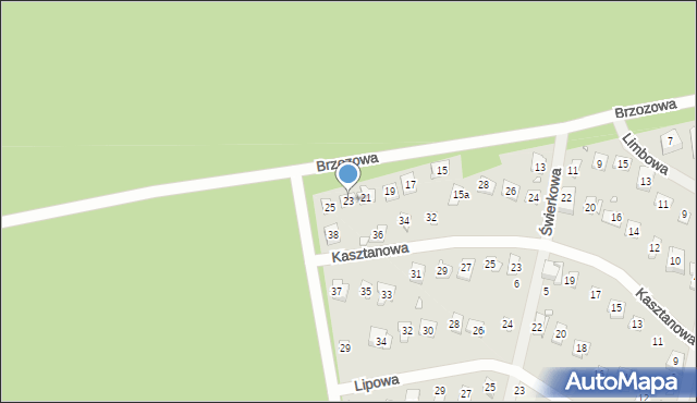 Bugaj, Brzozowa, 23, mapa Bugaj