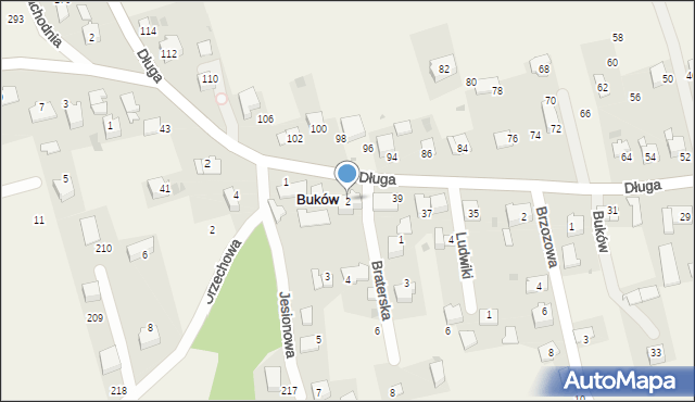 Buków, Braterska, 2, mapa Buków