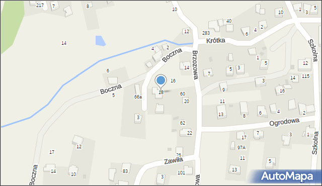 Buków, Brzozowa, 18, mapa Buków