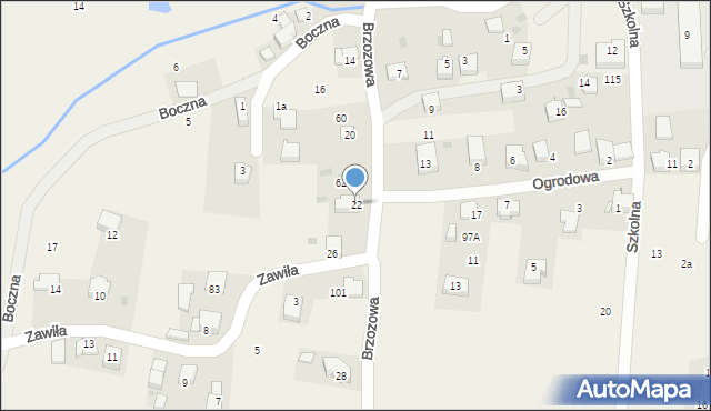 Buków, Brzozowa, 24, mapa Buków